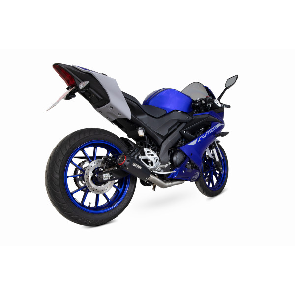 Scorpion Exhaust Yamaha YZF-R125 2021 - 2023 Red Power Full System Black Ceramic Coated Sleeve